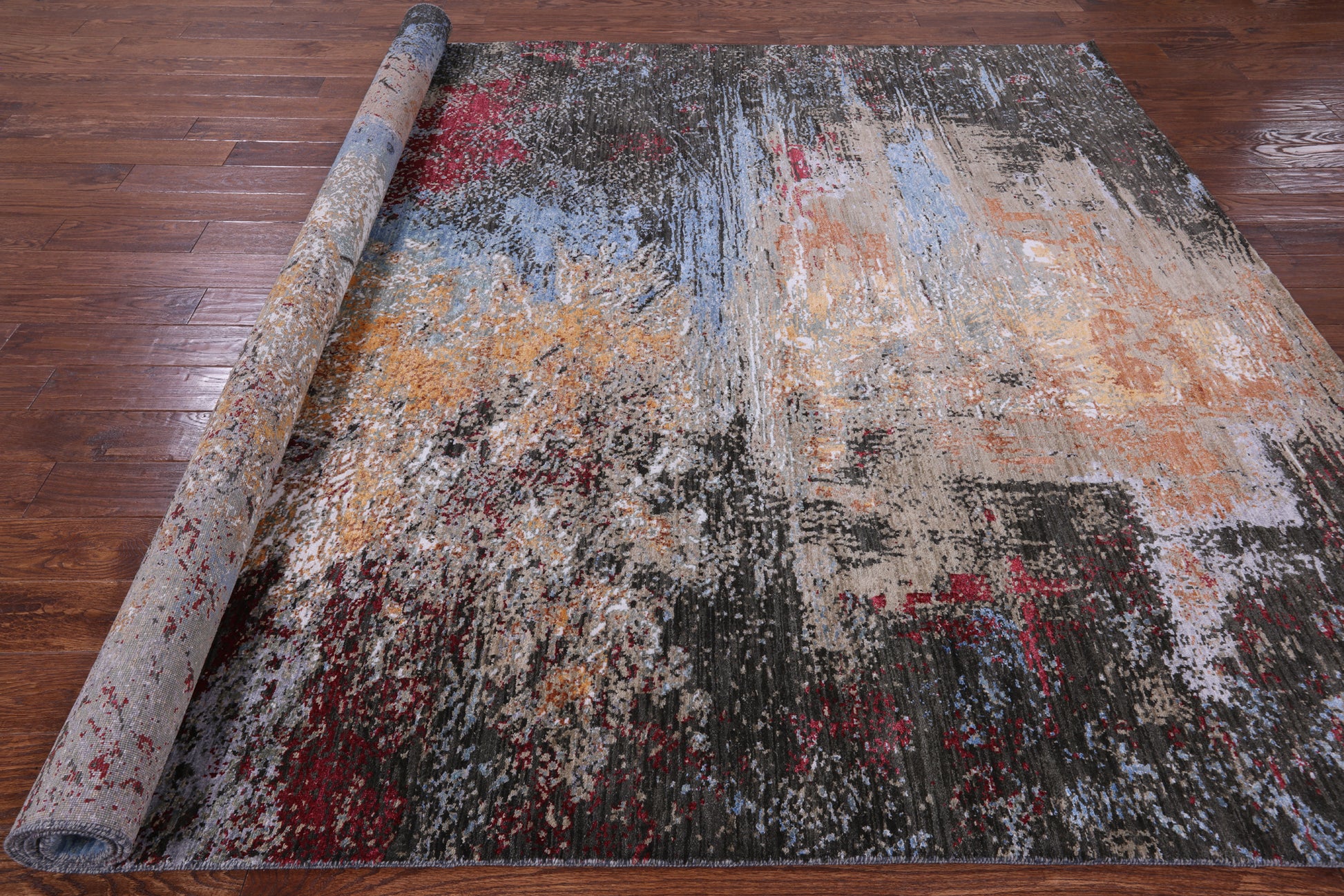 Modern Hand Knotted Wool & Silk Rug - 8' 1" X 10' 1" - Golden Nile
