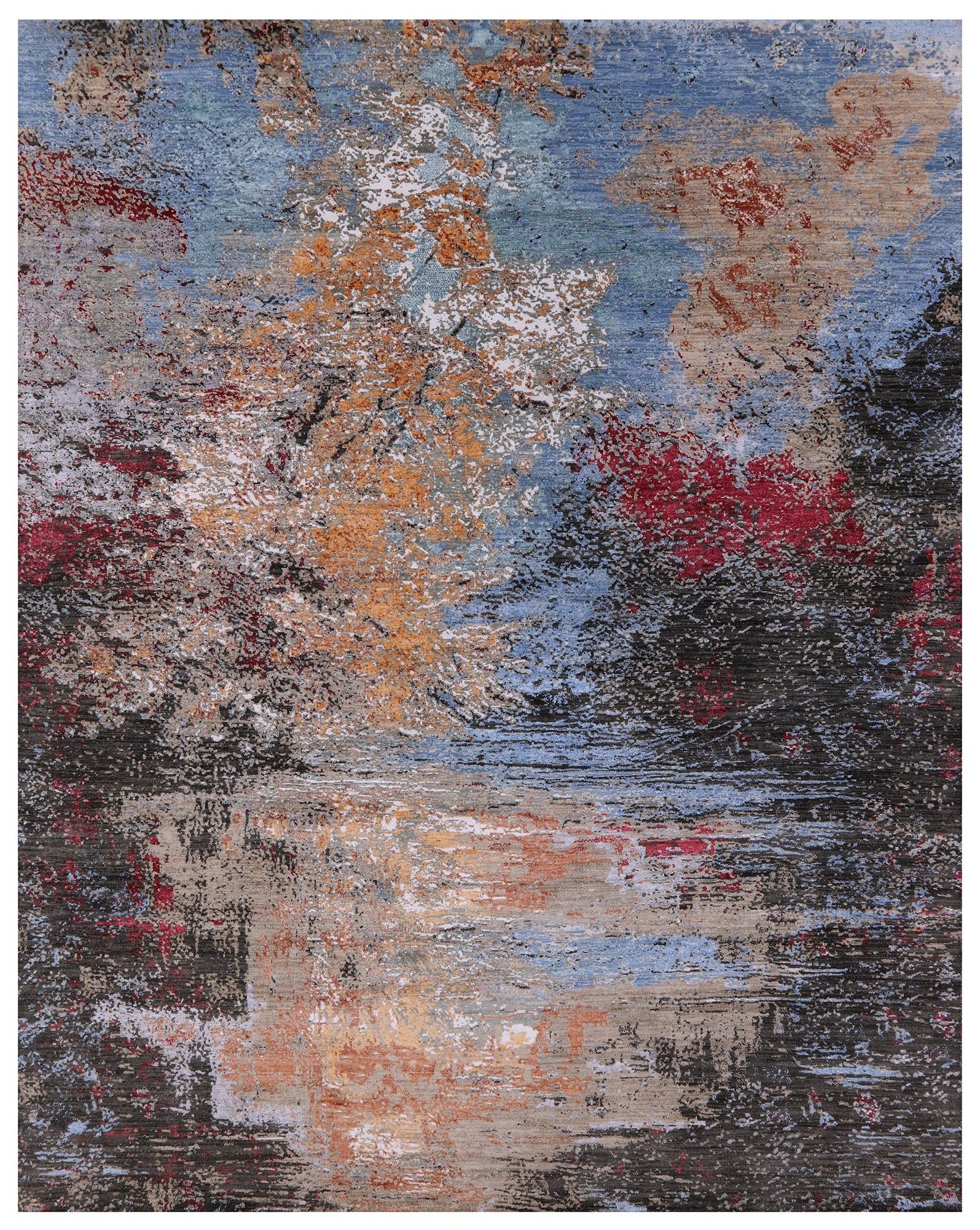 Modern Hand Knotted Wool & Silk Rug - 8' 1" X 10' 1" - Golden Nile