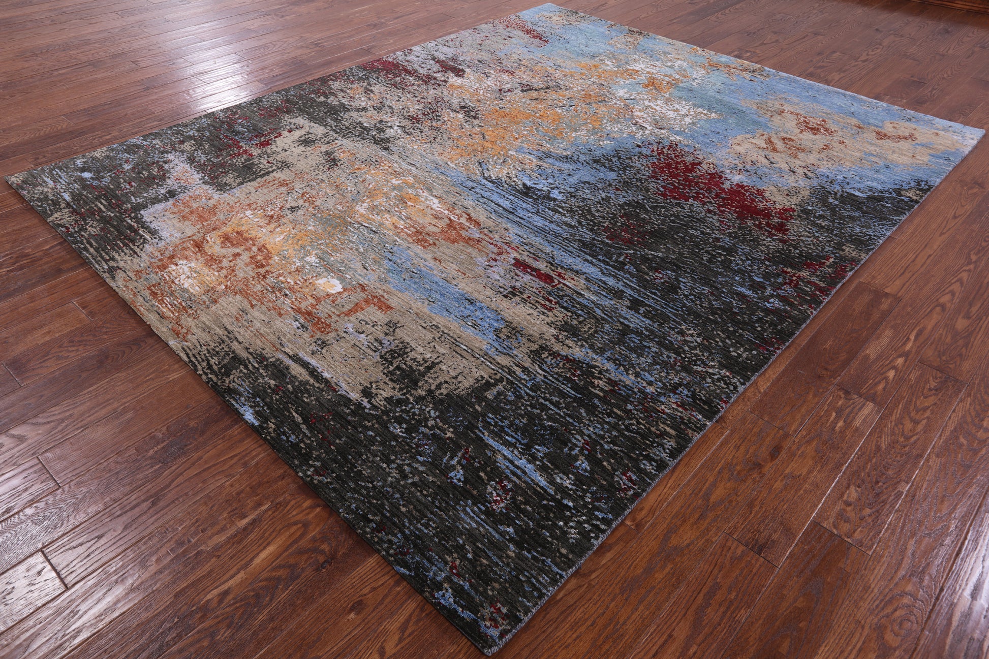 Modern Hand Knotted Wool & Silk Rug - 8' 1" X 10' 1" - Golden Nile