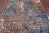 Abstract Modern Hand Knotted Wool & Silk Rug - 5' 11" X 9' 3" - Golden Nile