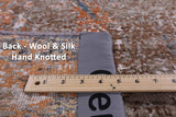 Abstract Modern Hand Knotted Wool & Silk Rug - 5' 11" X 9' 3" - Golden Nile