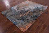Abstract Modern Hand Knotted Wool & Silk Rug - 5' 1" X 6' 11" - Golden Nile