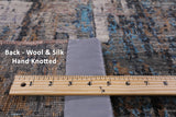Abstract Modern Hand Knotted Wool & Silk Rug - 5' 1" X 6' 11" - Golden Nile