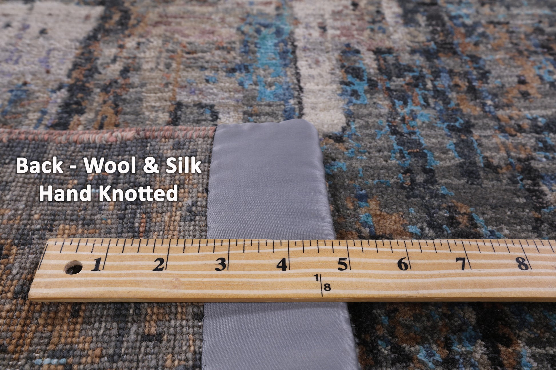 Abstract Modern Hand Knotted Wool & Silk Rug - 5' 1" X 6' 11" - Golden Nile