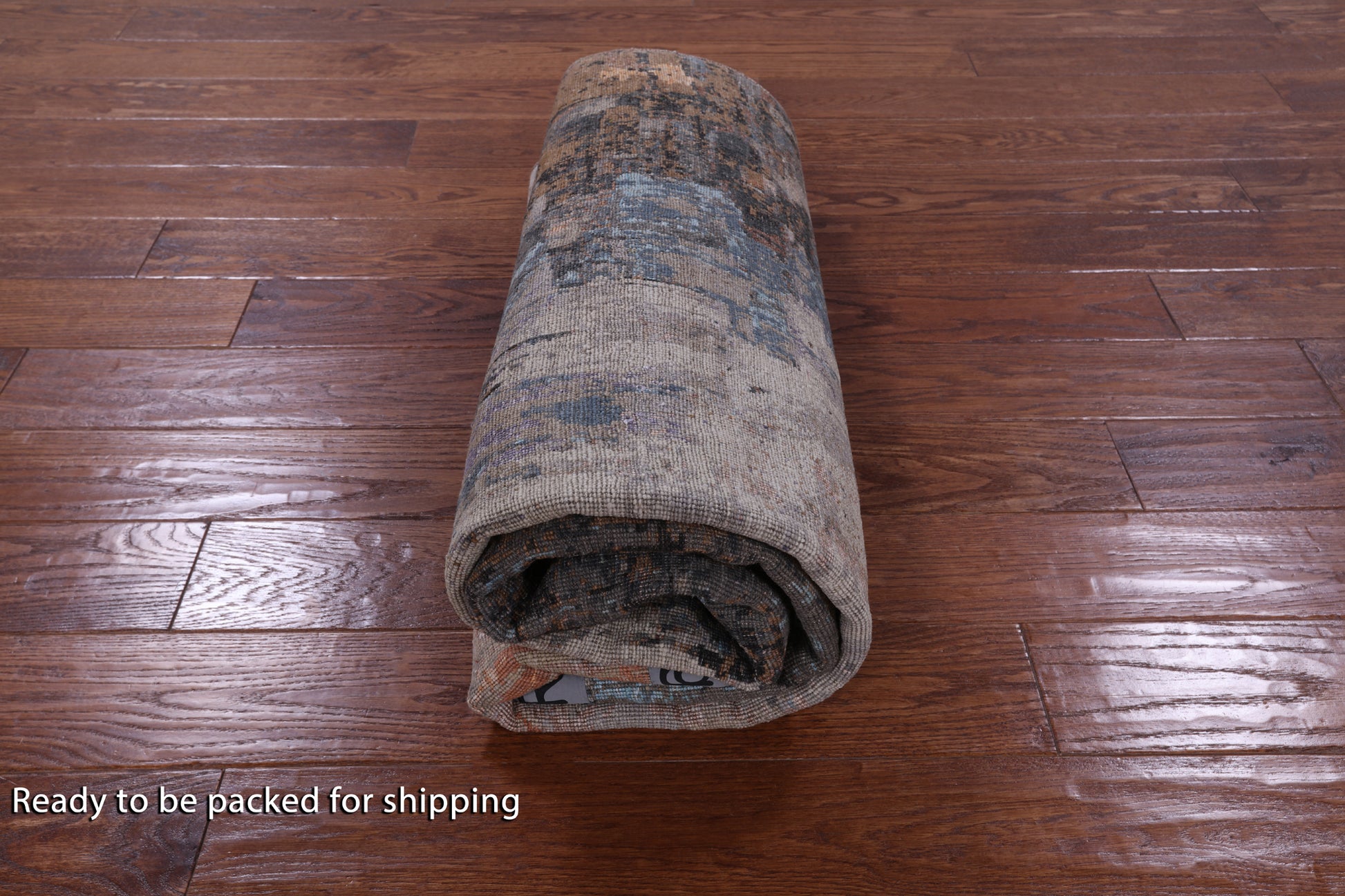 Abstract Modern Hand Knotted Wool & Silk Rug - 5' 1" X 6' 11" - Golden Nile