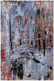 Abstract Modern Hand Knotted Wool & Silk Rug - 4' 2" X 6' 2" - Golden Nile