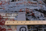 Abstract Modern Hand Knotted Wool & Silk Rug - 4' 2" X 6' 2" - Golden Nile