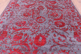 Grey Modern Hand Knotted Wool & Silk Rug - 7' 11" X 10' 2" - Golden Nile
