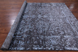 Grey Contemporary Hand Knotted Wool & Silk Rug - 8' 0" X 9' 10" - Golden Nile