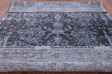 Grey Contemporary Hand Knotted Wool & Silk Rug - 8' 0" X 9' 10" - Golden Nile
