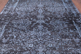 Grey Contemporary Hand Knotted Wool & Silk Rug - 8' 0" X 9' 10" - Golden Nile