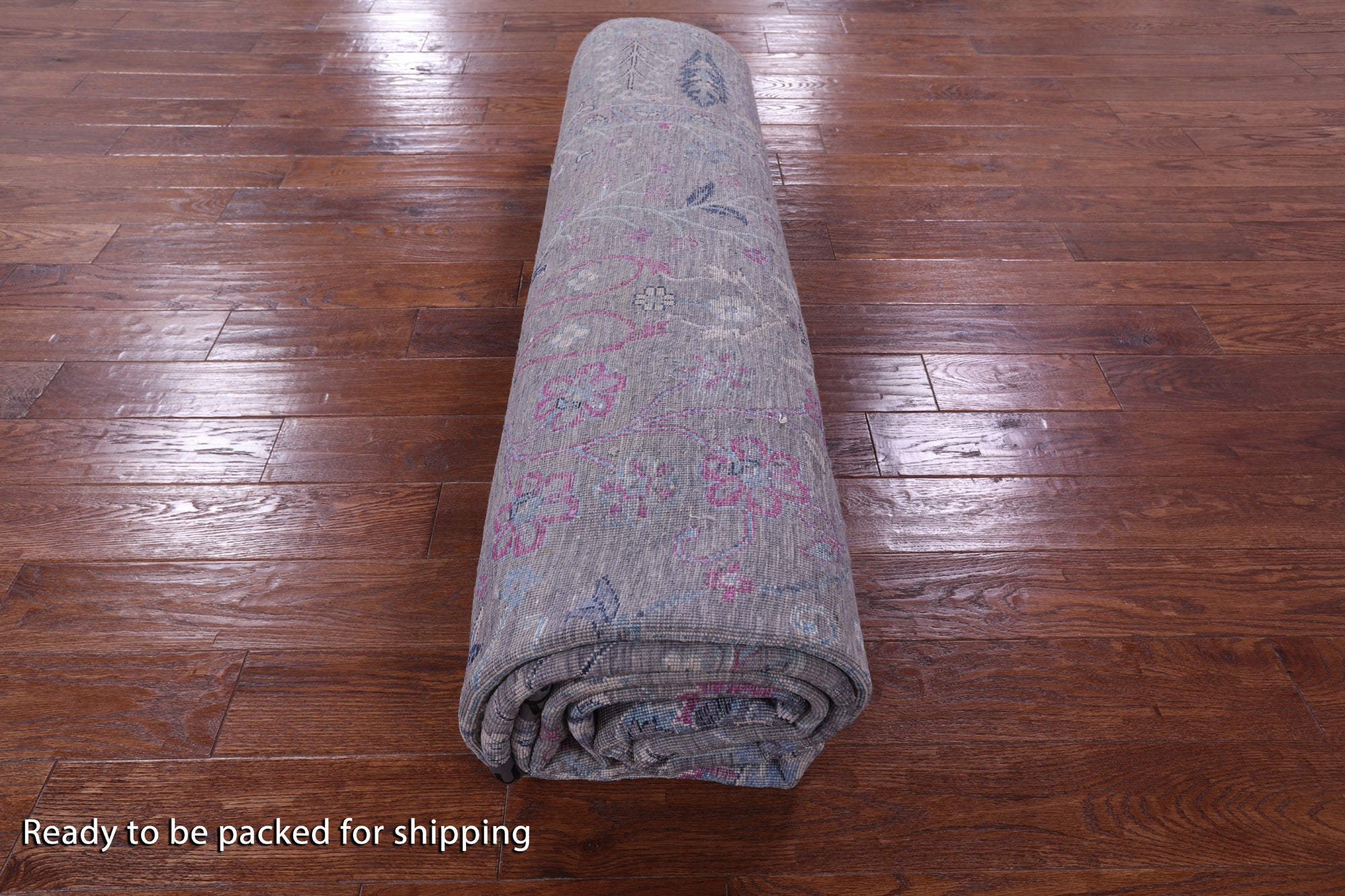 Grey Contemporary Hand Knotted Wool & Silk Rug - 9' 0" X 12' 3" - Golden Nile
