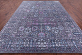 Grey Contemporary Hand Knotted Wool & Silk Rug - 9' 0" X 12' 3" - Golden Nile