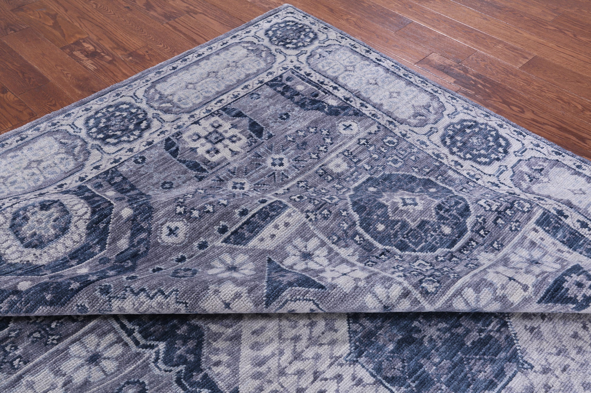 Geometric Persian Mamluk Hand Knotted Wool Rug - 8' 11" X 12' 3" - Golden Nile