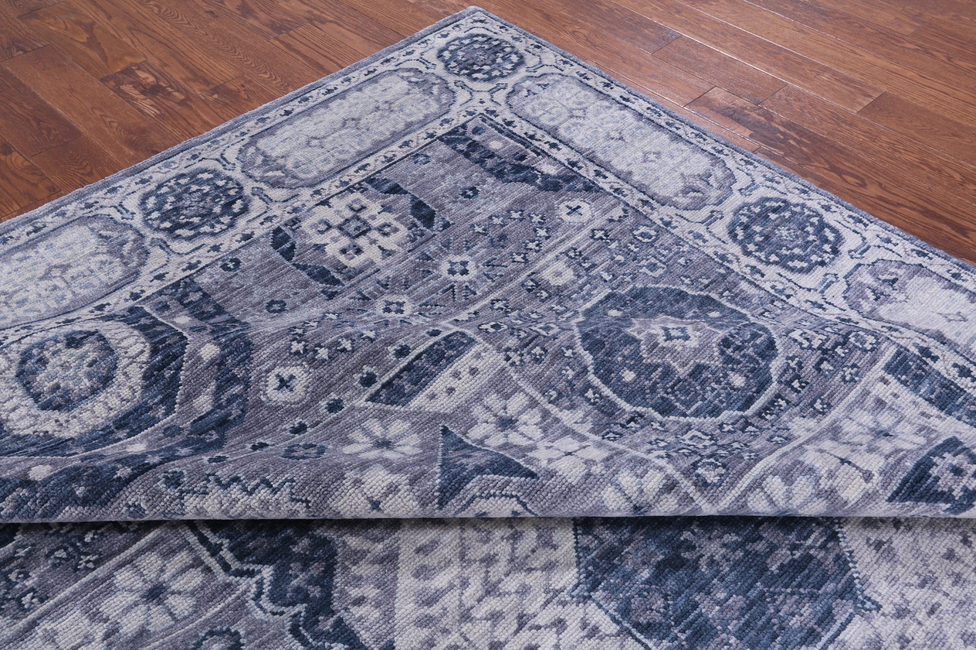 Geometric Persian Mamluk Hand Knotted Wool Rug - 8' 11" X 12' 3" - Golden Nile
