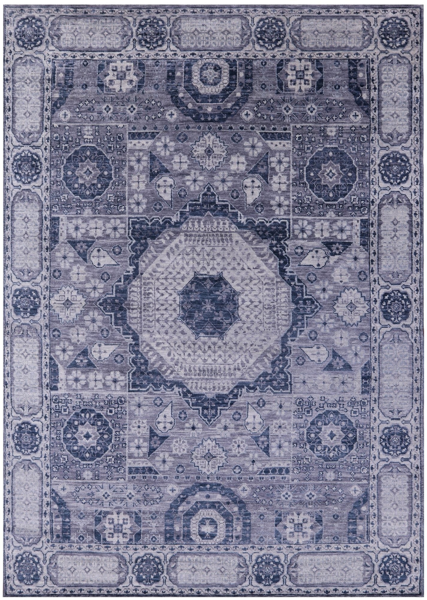 Geometric Persian Mamluk Hand Knotted Wool Rug - 8' 11" X 12' 3" - Golden Nile