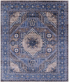 Geometric Persian Mamluk Hand Knotted Wool Rug - 8' 2" X 9' 8" - Golden Nile