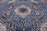 Geometric Persian Mamluk Hand Knotted Wool Rug - 8' 2" X 9' 8" - Golden Nile