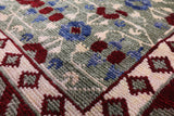 Red Geometric Persian Mamluk Hand Knotted Wool Rug - 10' 3" X 14' 3" - Golden Nile