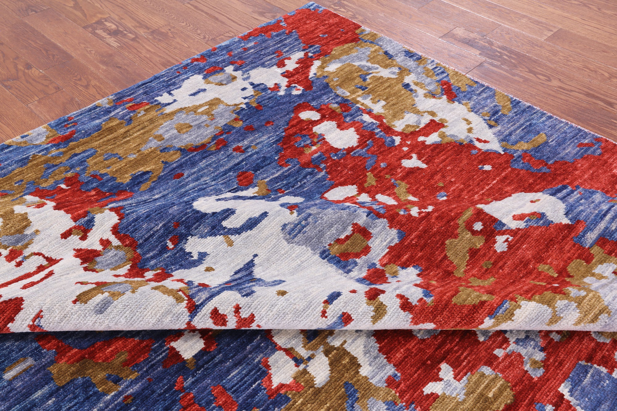 Abstract Modern Hand Knotted Wool Rug - 8' 11" X 11' 7" - Golden Nile