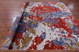 Abstract Modern Hand Knotted Wool Rug - 8' 11" X 11' 7" - Golden Nile