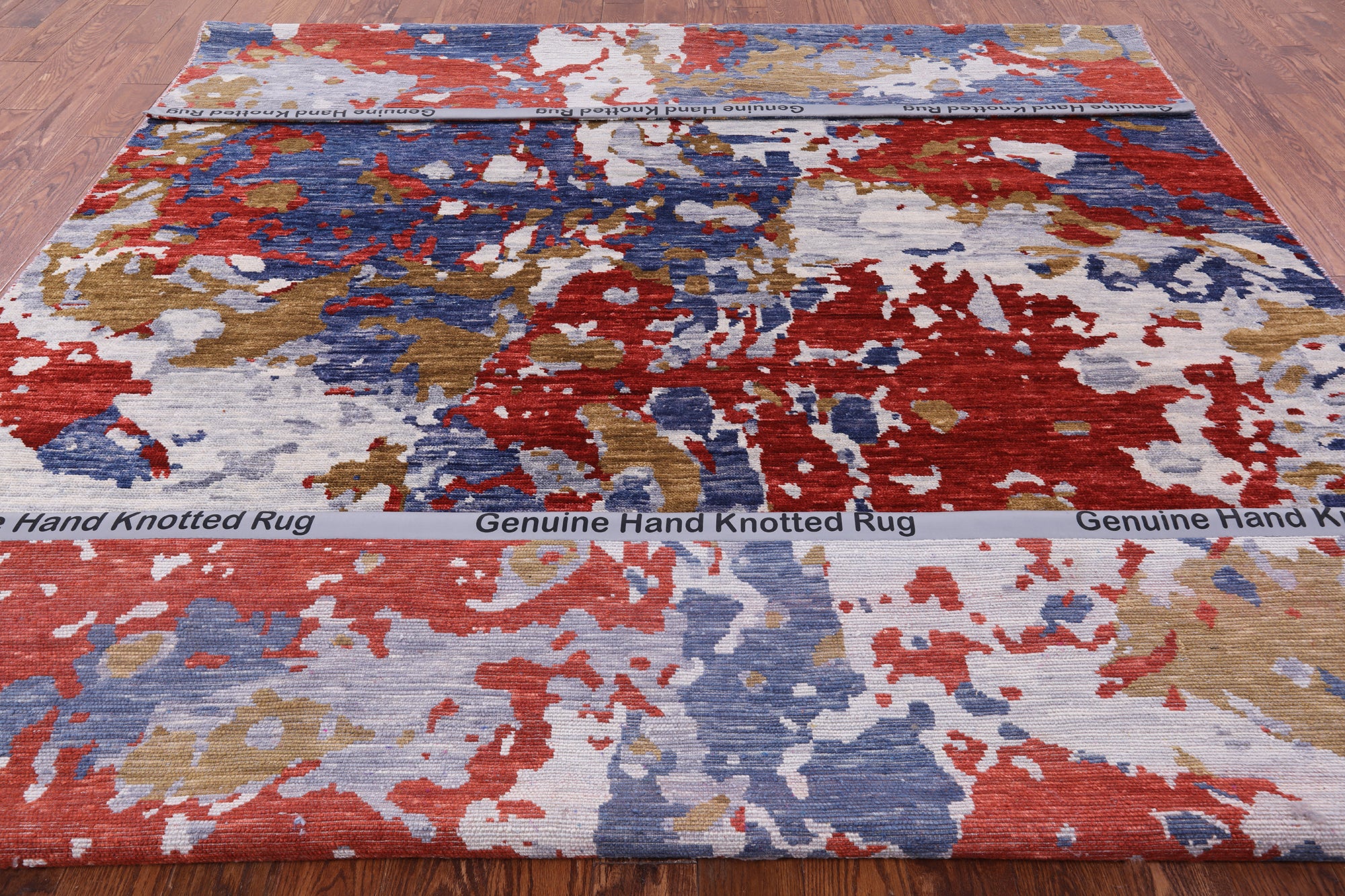 Abstract Modern Hand Knotted Wool Rug - 8' 11" X 11' 7" - Golden Nile