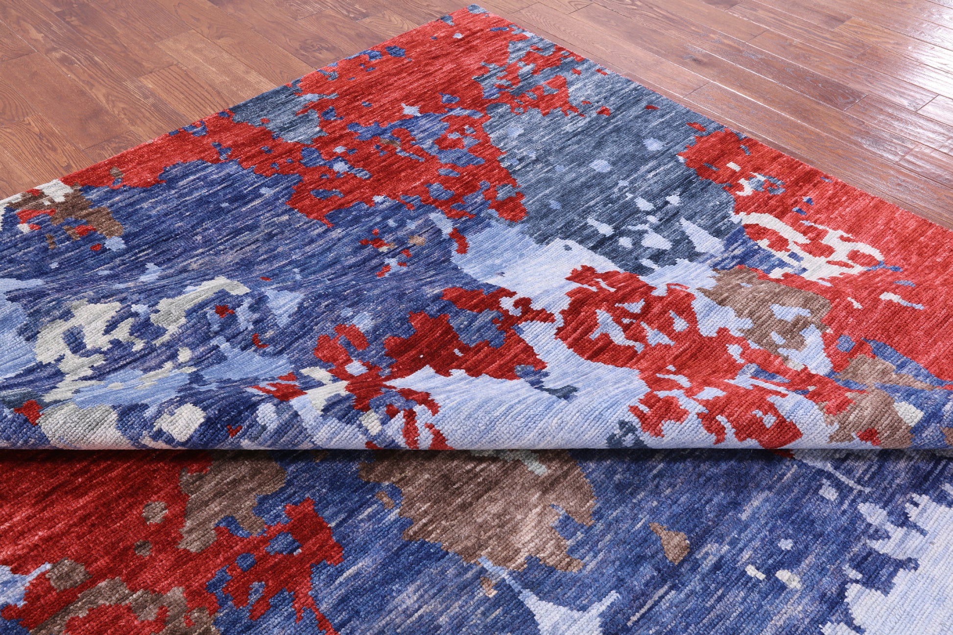 Abstract Contemporary Hand Knotted Wool Rug - 9' 0" X 12' 3" - Golden Nile