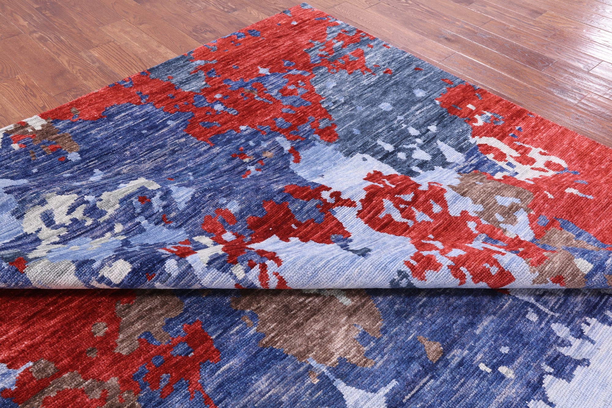 Abstract Contemporary Hand Knotted Wool Rug - 9' 0" X 12' 3" - Golden Nile