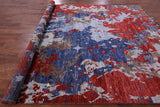 Abstract Contemporary Hand Knotted Wool Rug - 9' 0" X 12' 3" - Golden Nile