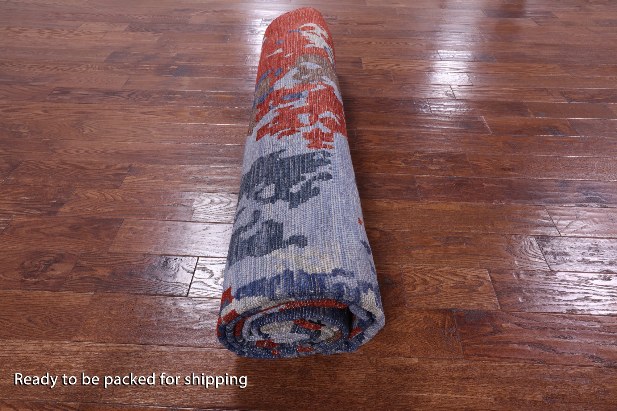 Abstract Contemporary Hand Knotted Wool Rug - 9' 0" X 12' 3" - Golden Nile