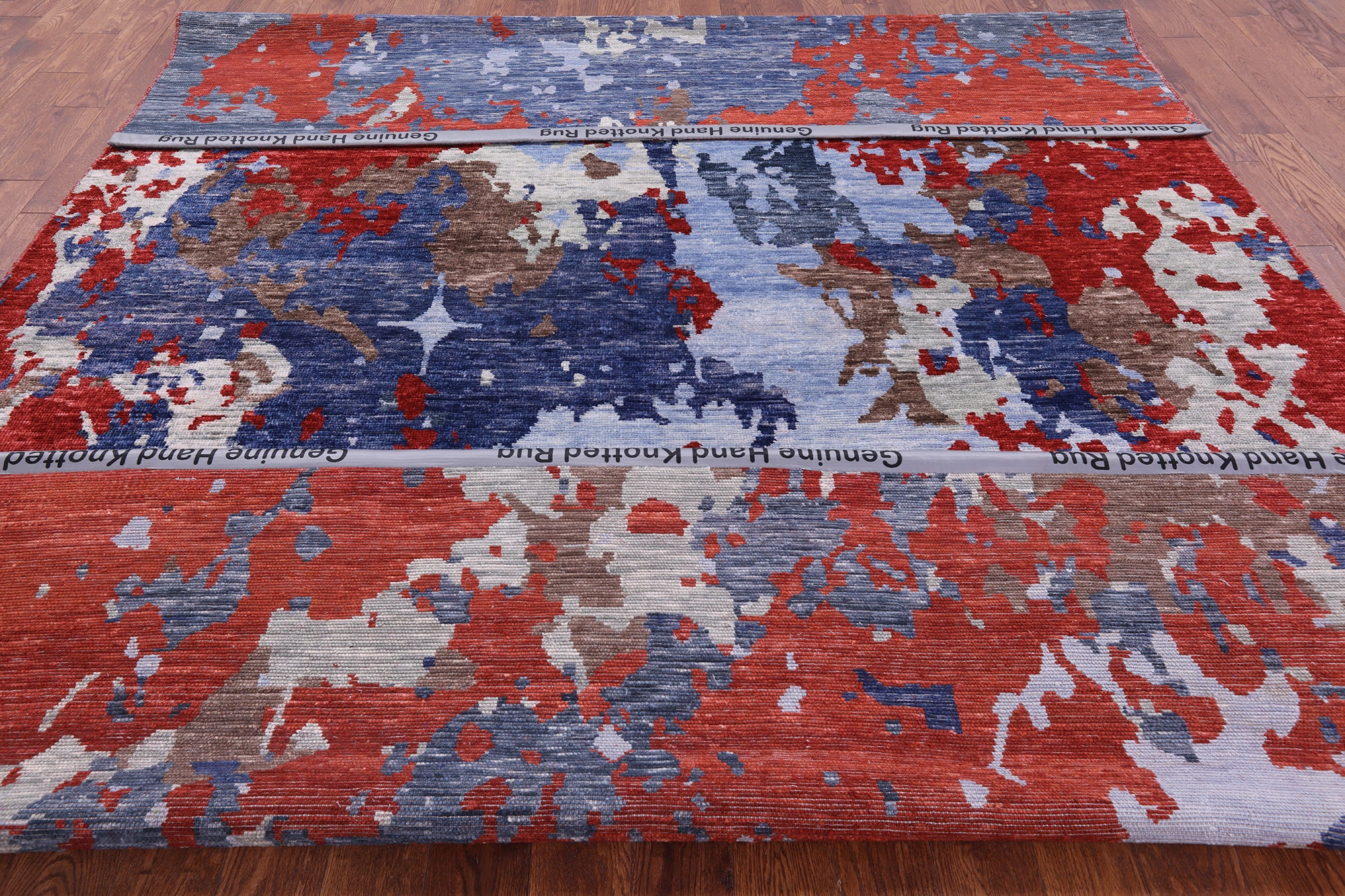 Abstract Contemporary Hand Knotted Wool Rug - 9' 0" X 12' 3" - Golden Nile