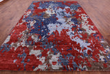 Abstract Contemporary Hand Knotted Wool Rug - 9' 0" X 12' 3" - Golden Nile