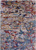 Abstract Modern Hand Knotted Wool Rug - 8' 10" X 12' 3" - Golden Nile