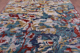 Abstract Modern Hand Knotted Wool Rug - 8' 10" X 12' 3" - Golden Nile