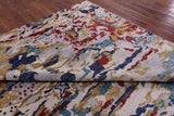 Abstract Modern Hand Knotted Wool Rug - 8' 10" X 12' 3" - Golden Nile