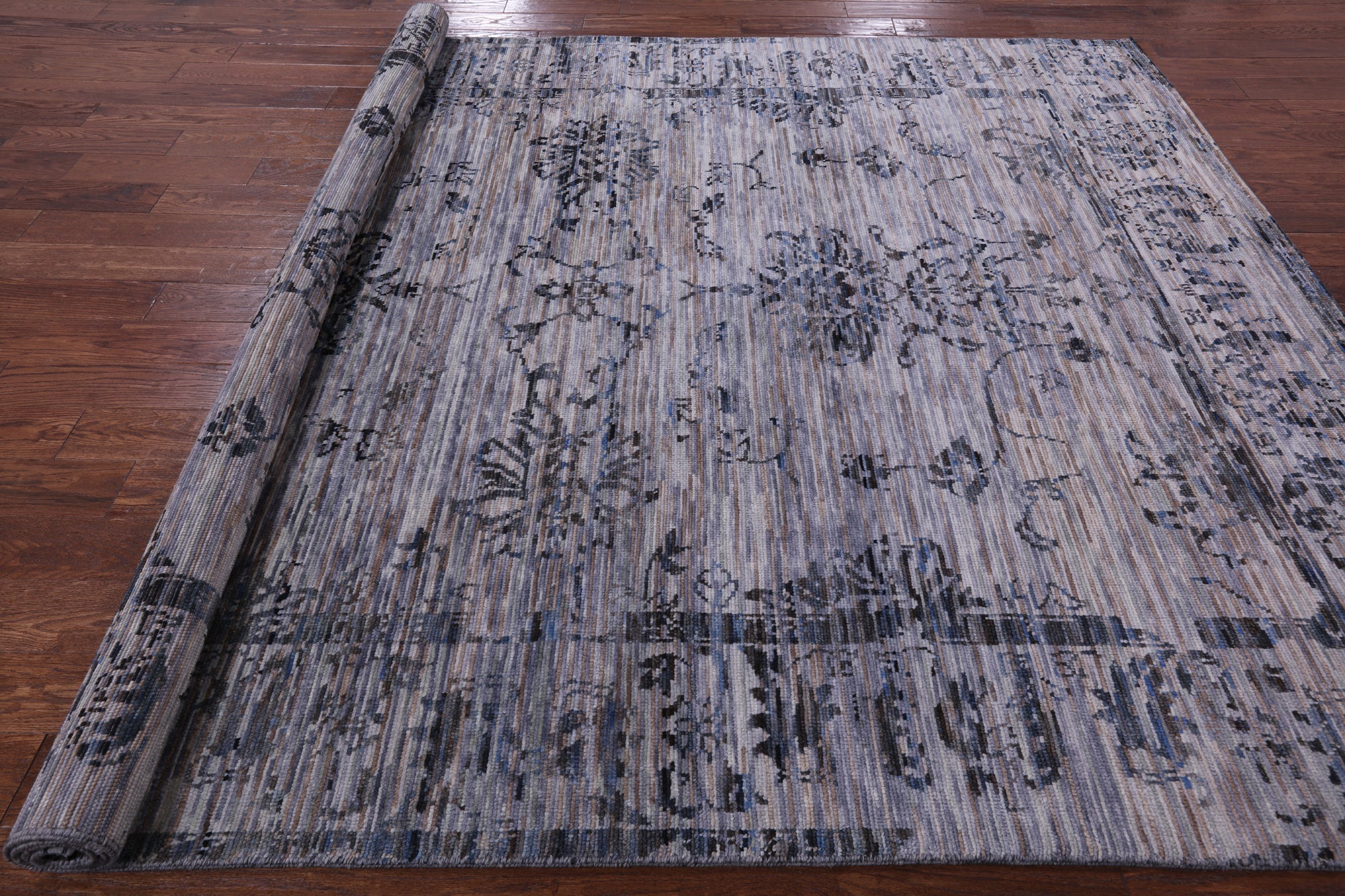Modern Hand Knotted Wool Rug - 7' 11" X 10' 1" - Golden Nile