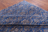 Blue Modern Hand Knotted Wool Rug - 8' 10" X 11' 11" - Golden Nile