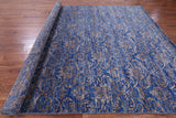 Blue Modern Hand Knotted Wool Rug - 8' 10" X 11' 11" - Golden Nile