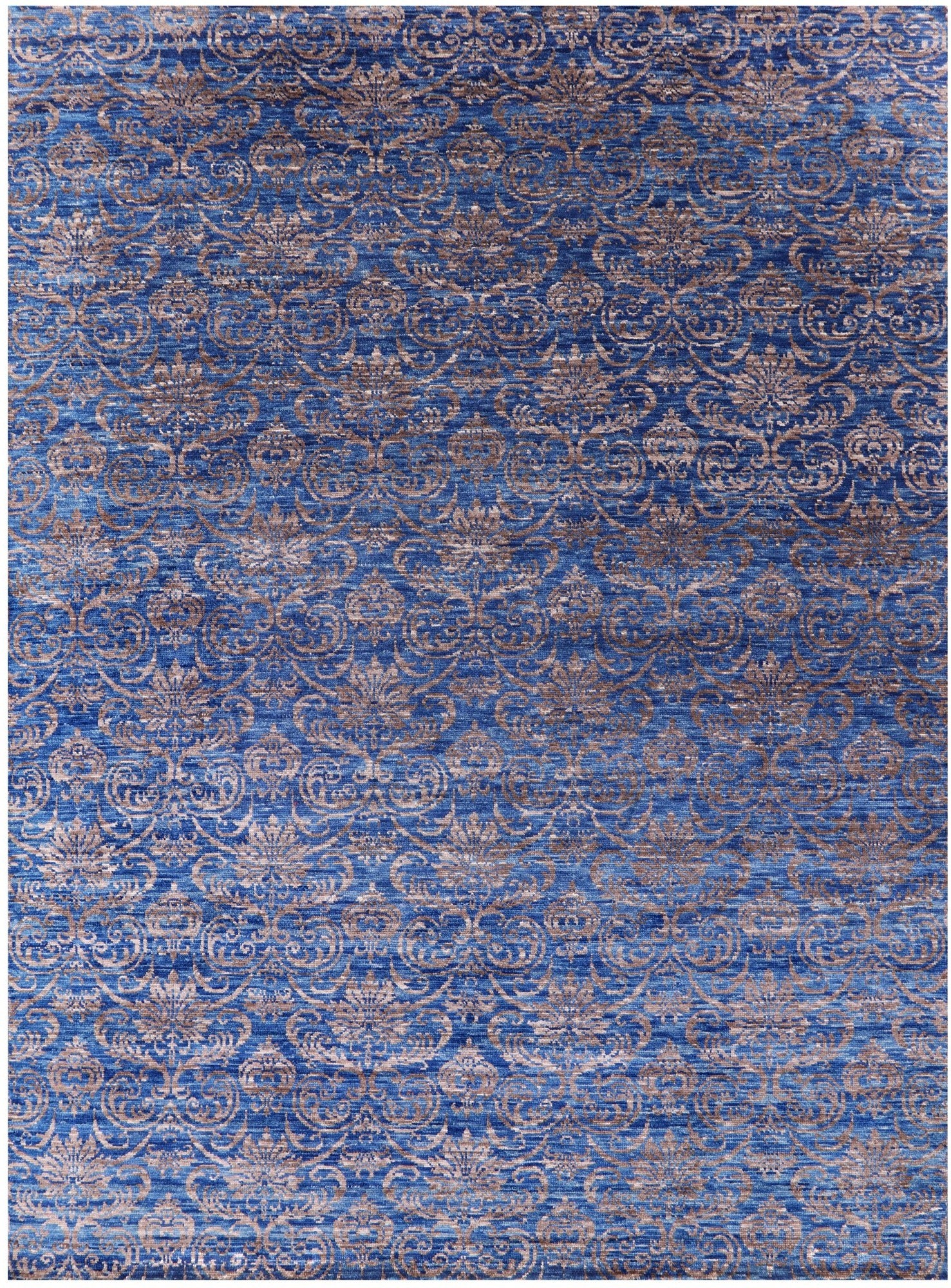 Blue Modern Hand Knotted Wool Rug - 8' 10" X 11' 11" - Golden Nile