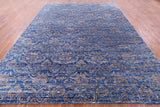 Blue Modern Hand Knotted Wool Rug - 8' 10" X 11' 11" - Golden Nile