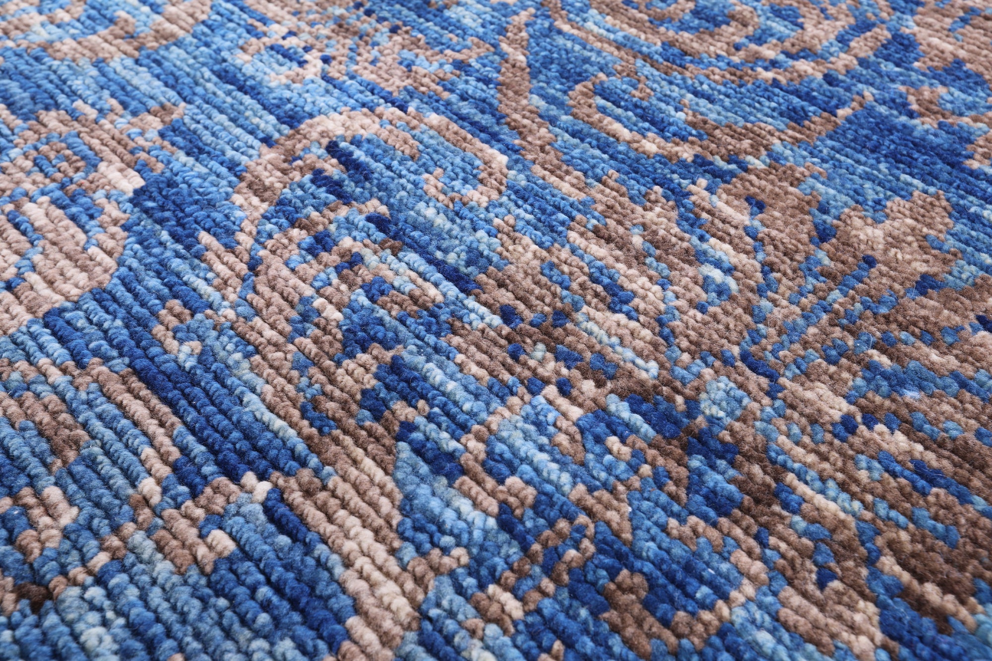 Blue Modern Hand Knotted Wool Rug - 8' 10" X 11' 11" - Golden Nile