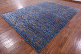 Blue Modern Hand Knotted Wool Rug - 8' 10" X 11' 11" - Golden Nile