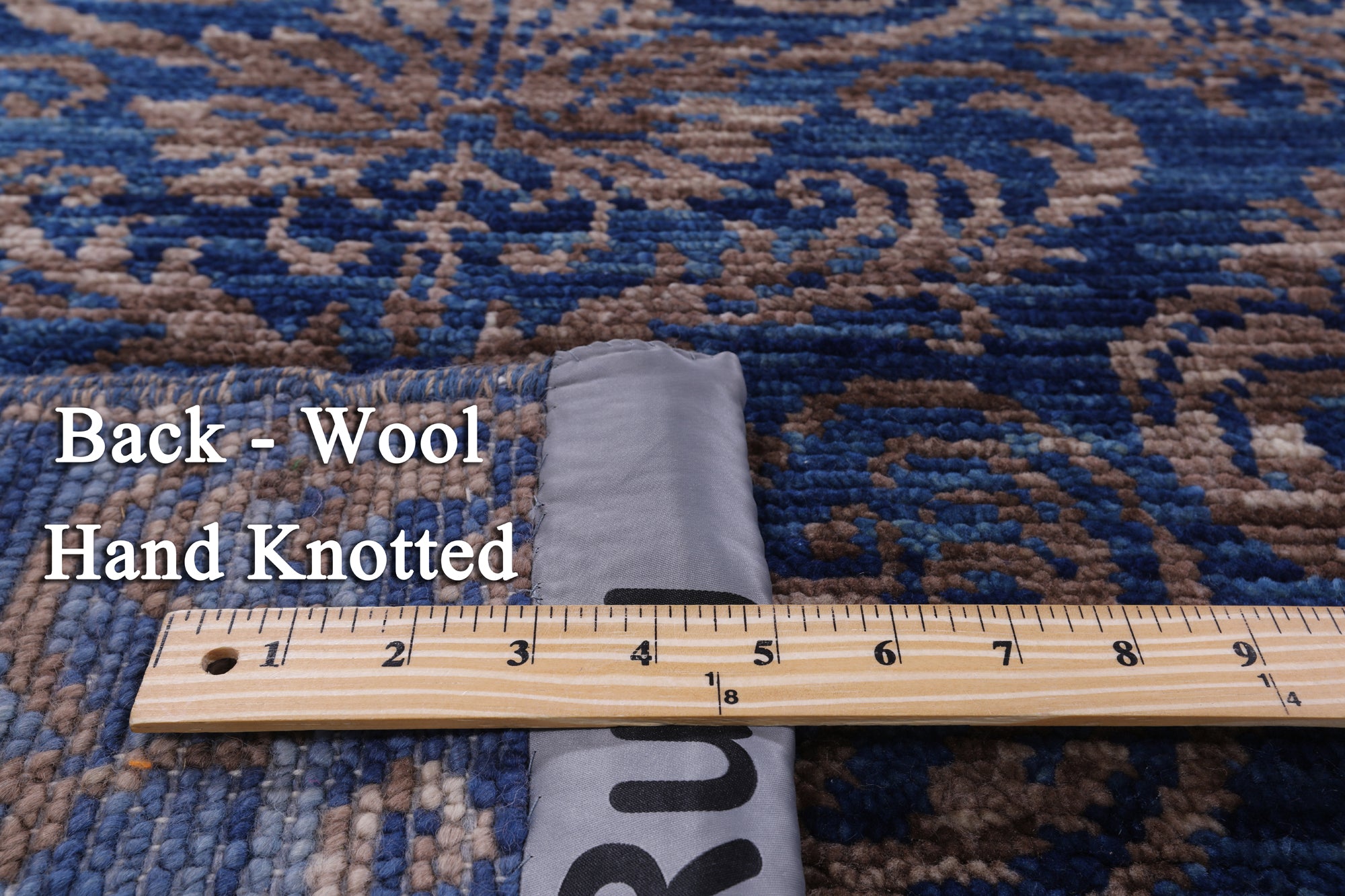 Blue Modern Hand Knotted Wool Rug - 8' 10" X 11' 11" - Golden Nile