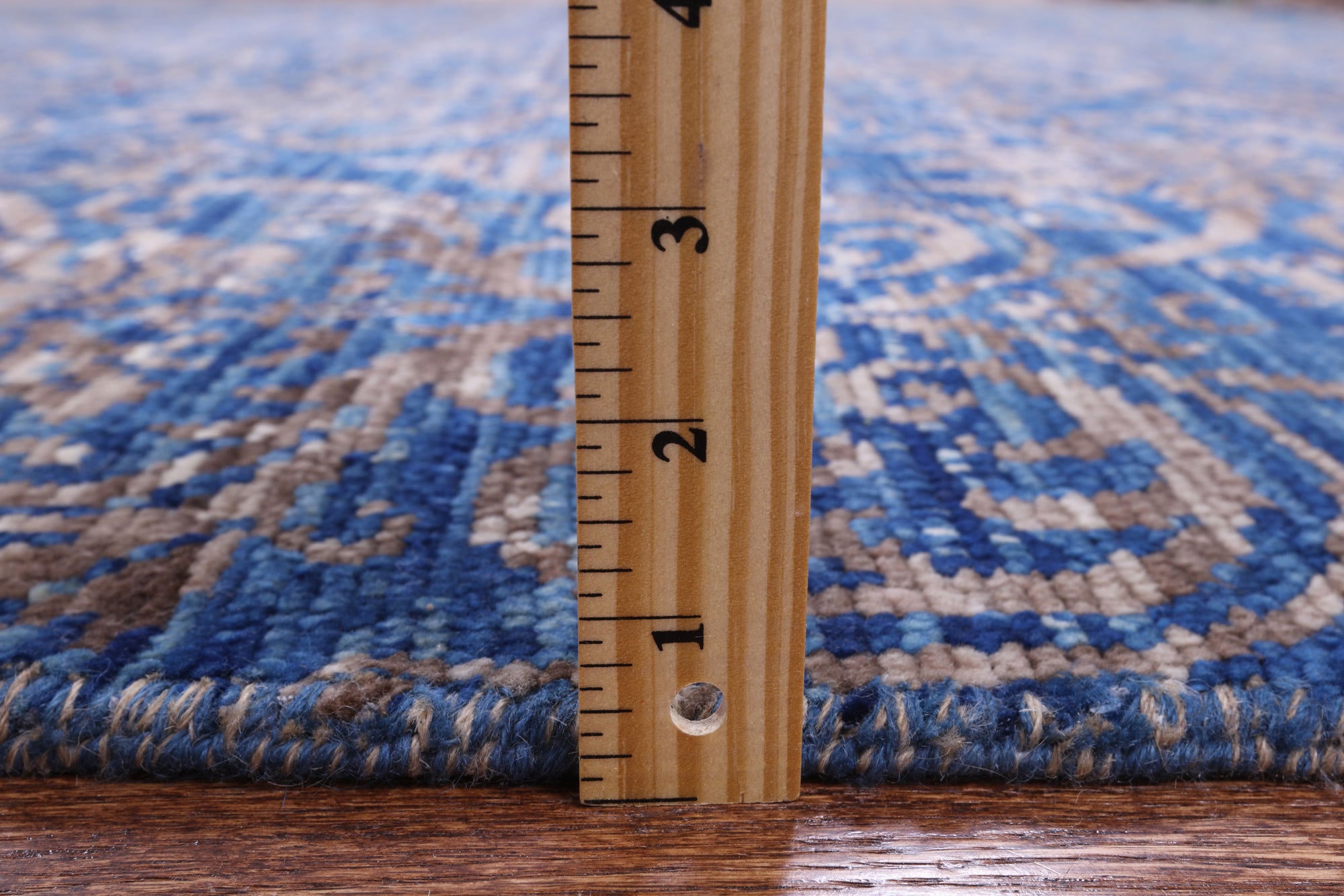 Blue Modern Hand Knotted Wool Rug - 8' 10" X 11' 11" - Golden Nile