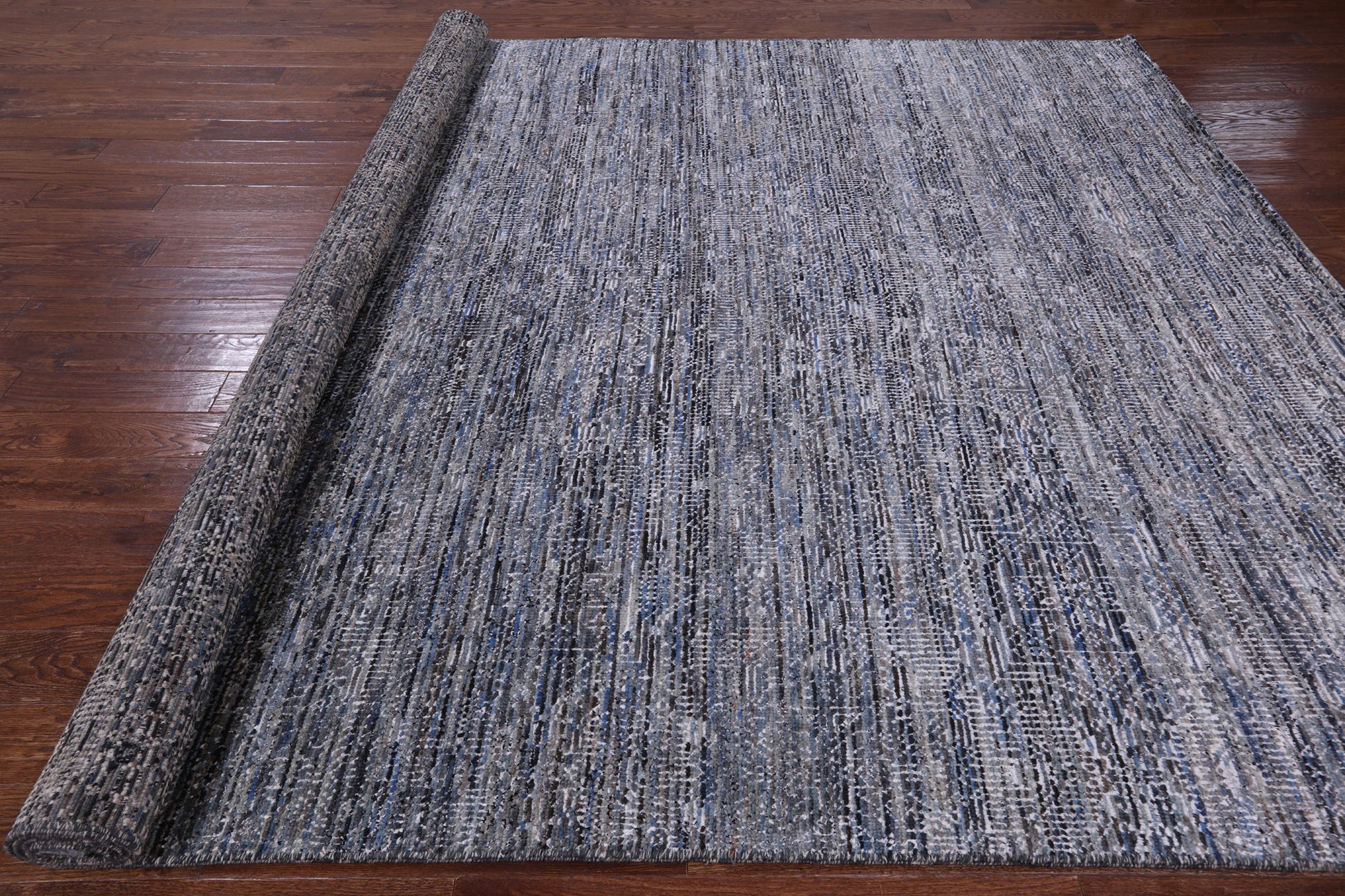 Contemporary Hand Knotted Wool & Silk Rug - 9' 0" X 11' 11" - Golden Nile