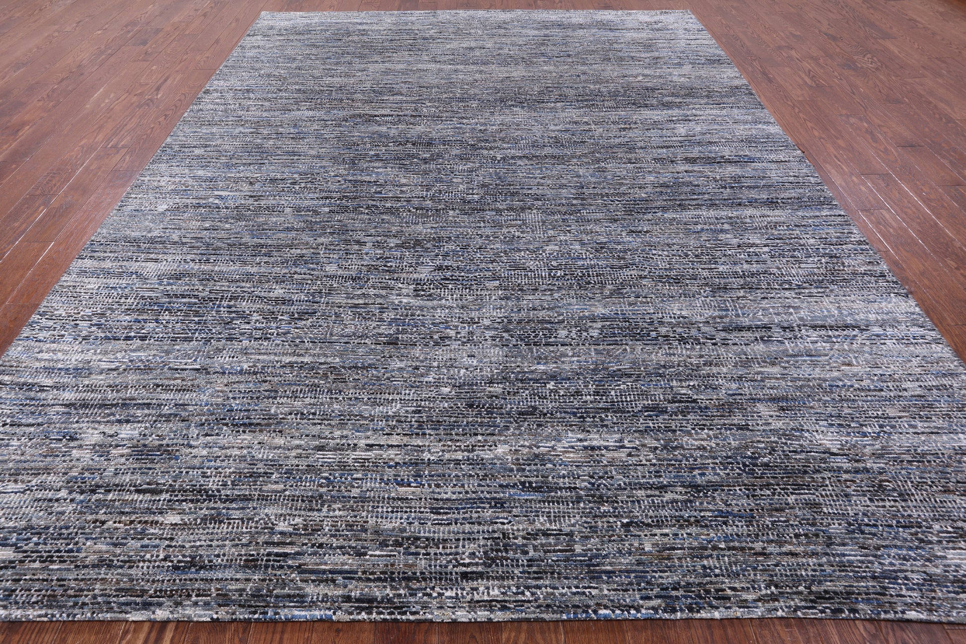 Contemporary Hand Knotted Wool & Silk Rug - 9' 0" X 11' 11" - Golden Nile