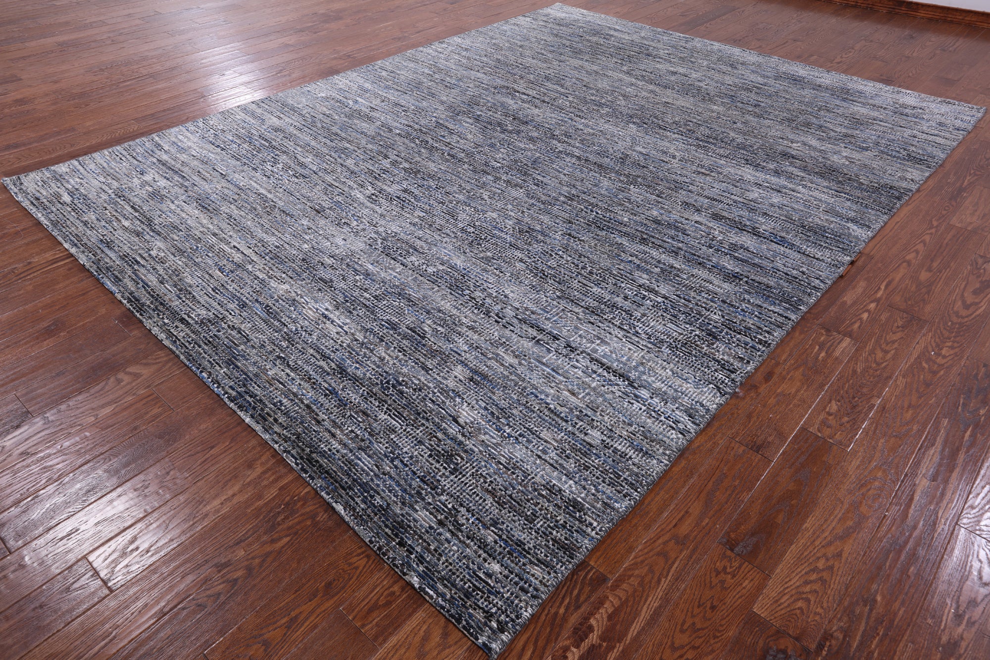 Contemporary Hand Knotted Wool & Silk Rug - 9' 0" X 11' 11" - Golden Nile