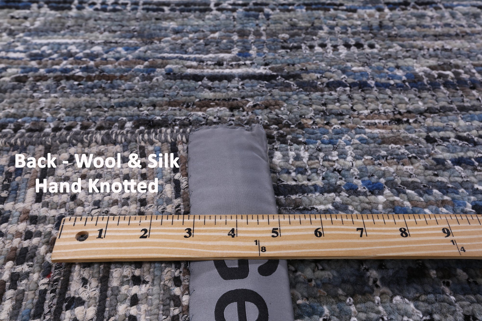 Contemporary Hand Knotted Wool & Silk Rug - 9' 0" X 11' 11" - Golden Nile