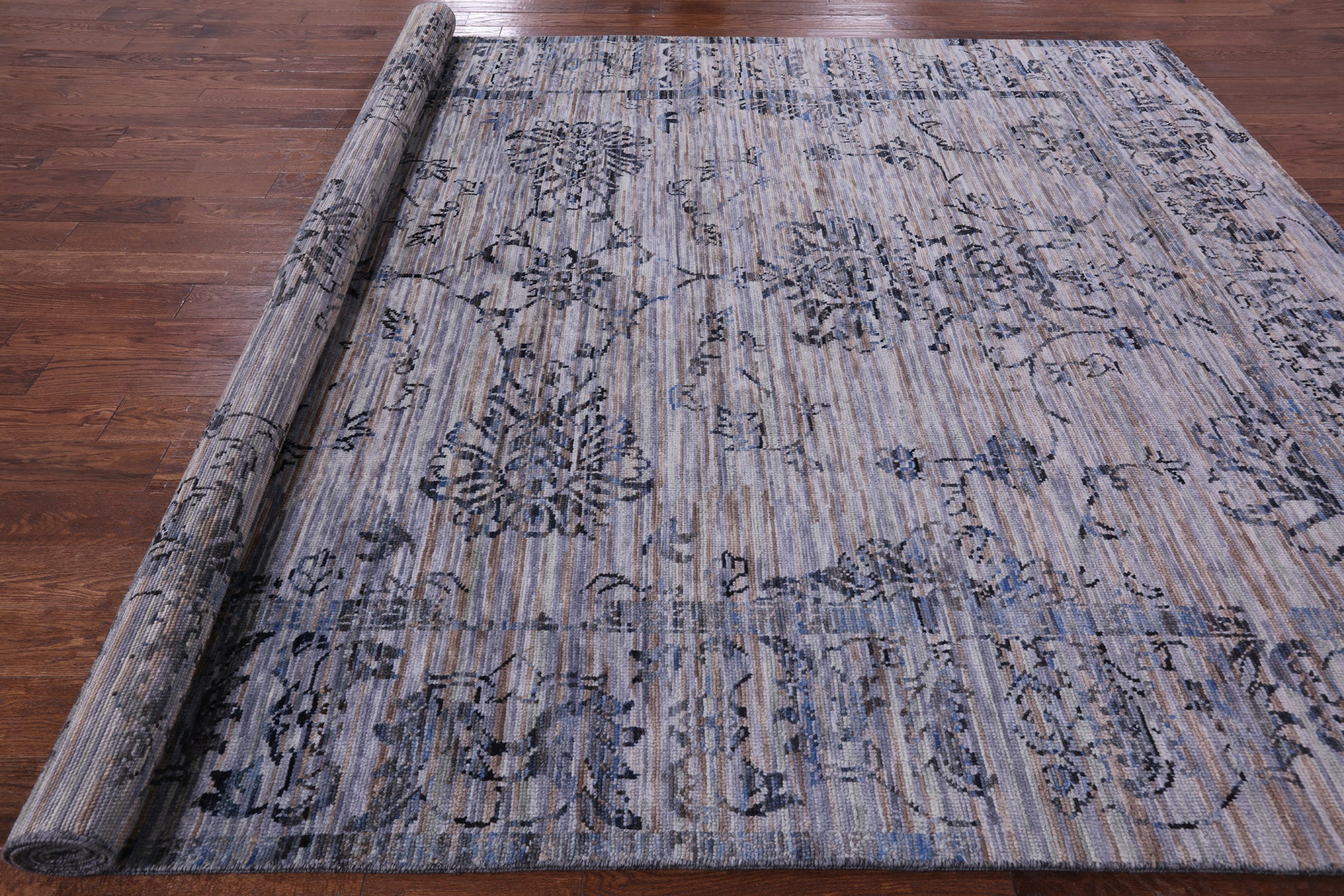 Modern Handmade Wool Rug - 8' 11" X 12' 3" - Golden Nile