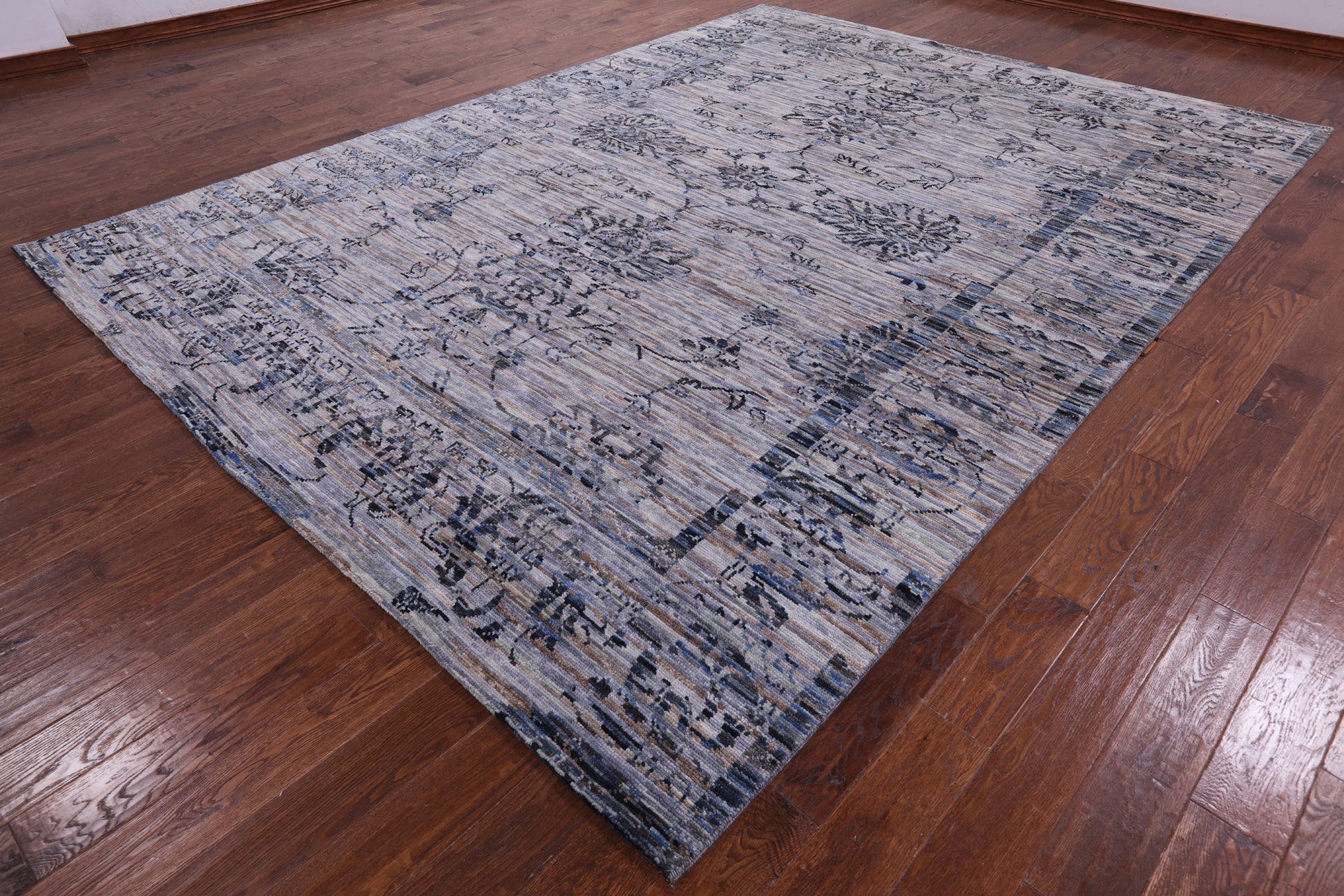 Modern Handmade Wool Rug - 8' 11" X 12' 3" - Golden Nile